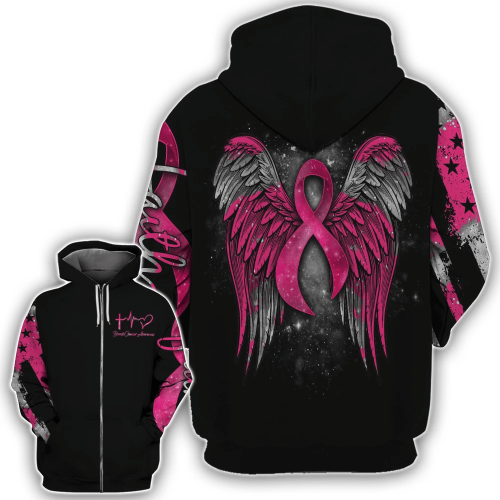 Faith - Breast Cancer Awareness All Over T-shirt and Hoodie 0822