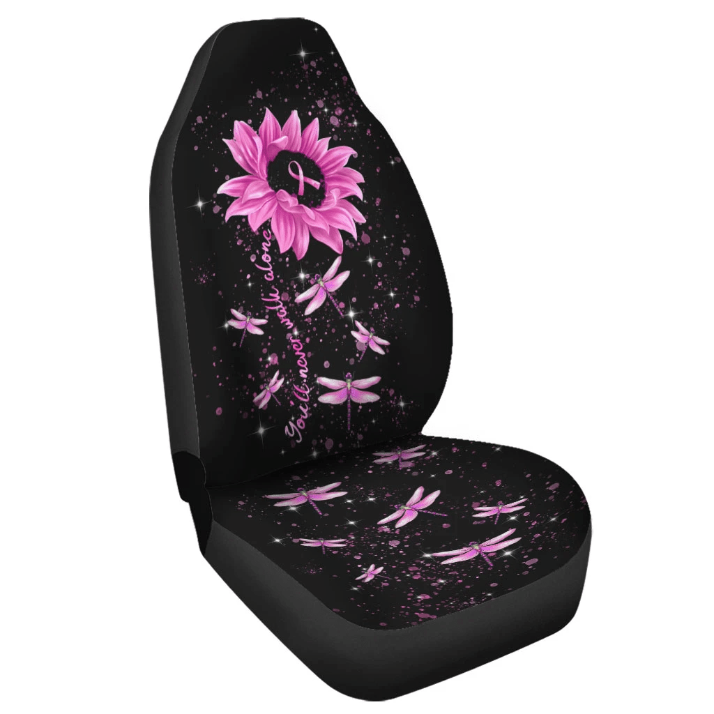 You Will Never Walk Alone Breast Cancer Automotive-  Breast Cancer Awareness Seat Covers 0822