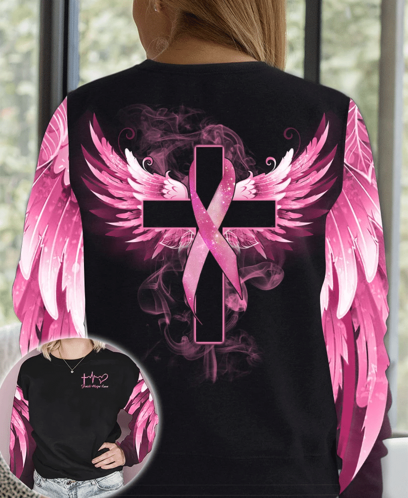 Faith Hope Love - Breast Cancer Awareness All Over T-shirt and Hoodie 0822