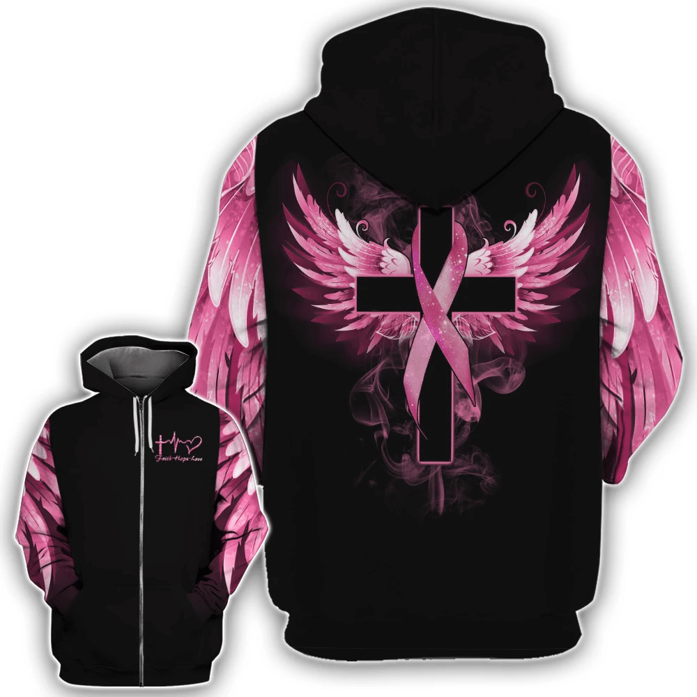 Faith Hope Love - Breast Cancer Awareness All Over T-shirt and Hoodie 0822