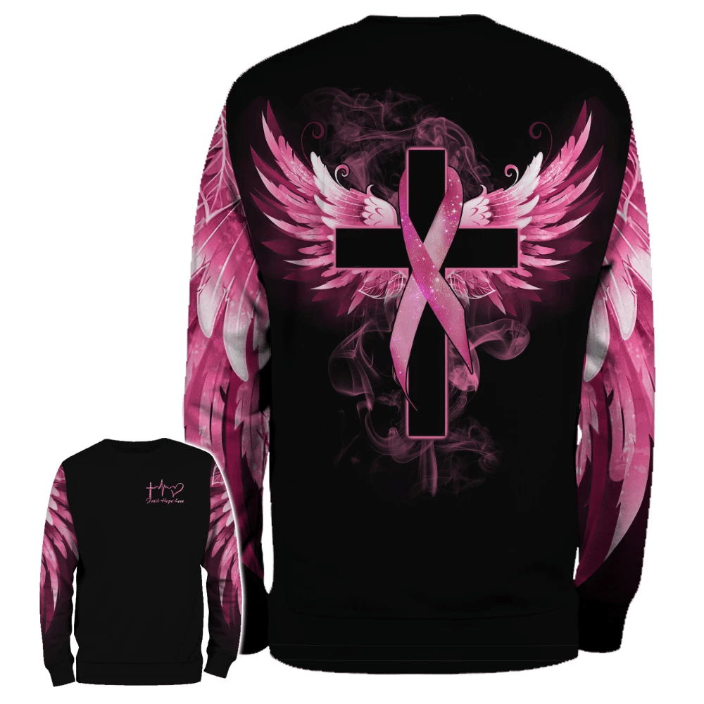 Faith Hope Love - Breast Cancer Awareness All Over T-shirt and Hoodie 0822