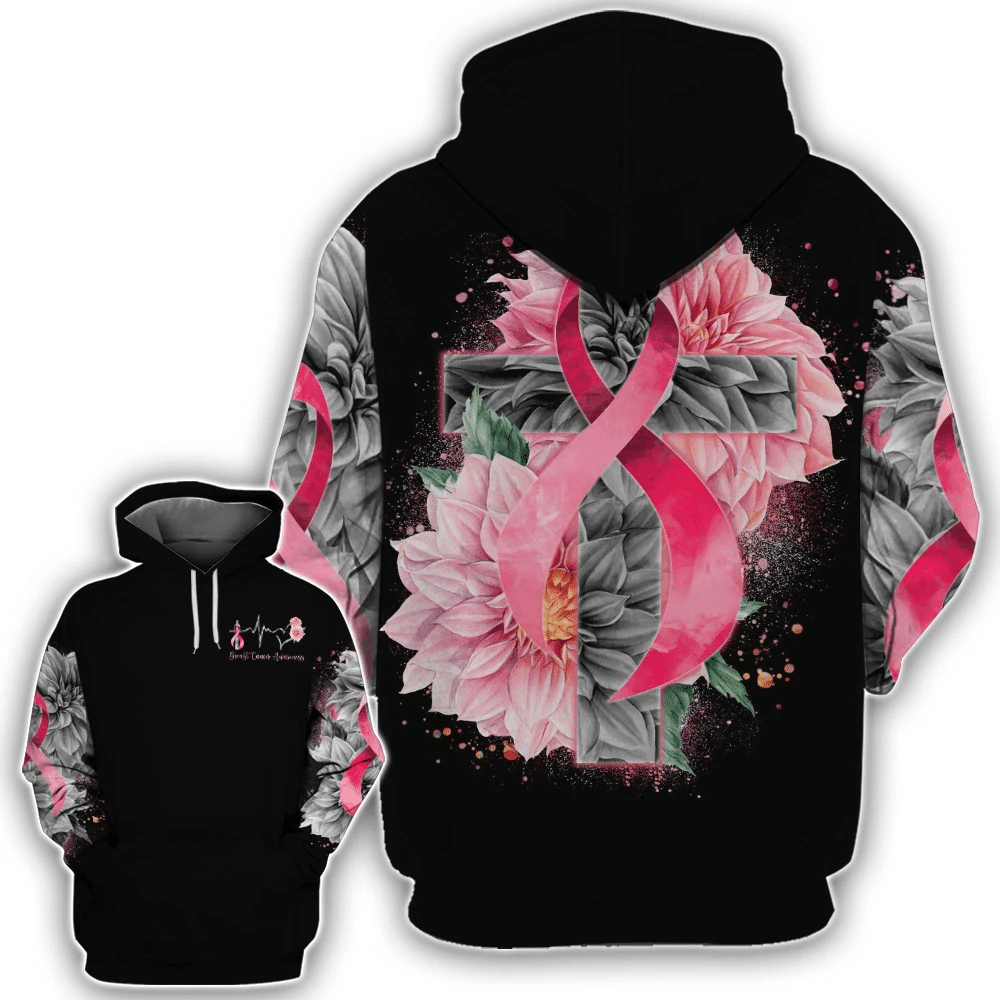 Heart Beat Pink Ribbon - Breast Cancer Awareness All Over T-shirt and Hoodie 0822