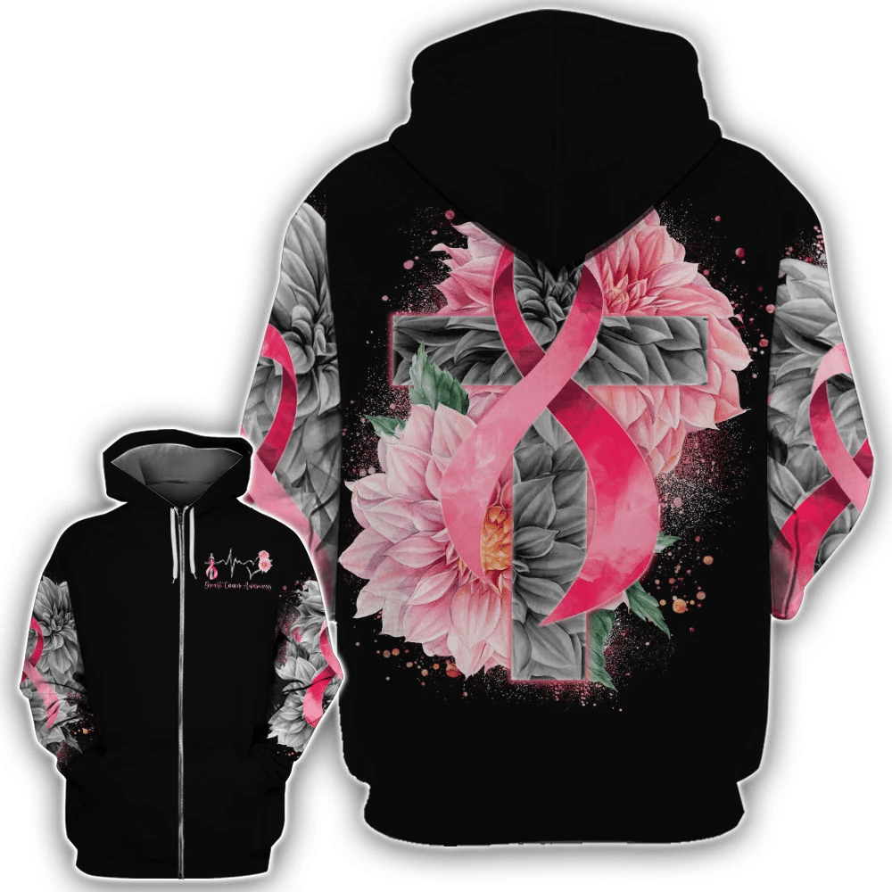 Heart Beat Pink Ribbon - Breast Cancer Awareness All Over T-shirt and Hoodie 0822