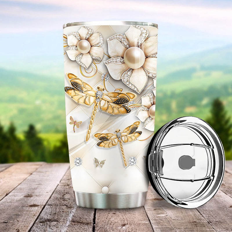 Mother Gift Dragonfly Jewelry Style, Happy Mothers Day Gift for Mom, Grandma, gift for mother's day - Grandma Tumbler 0921