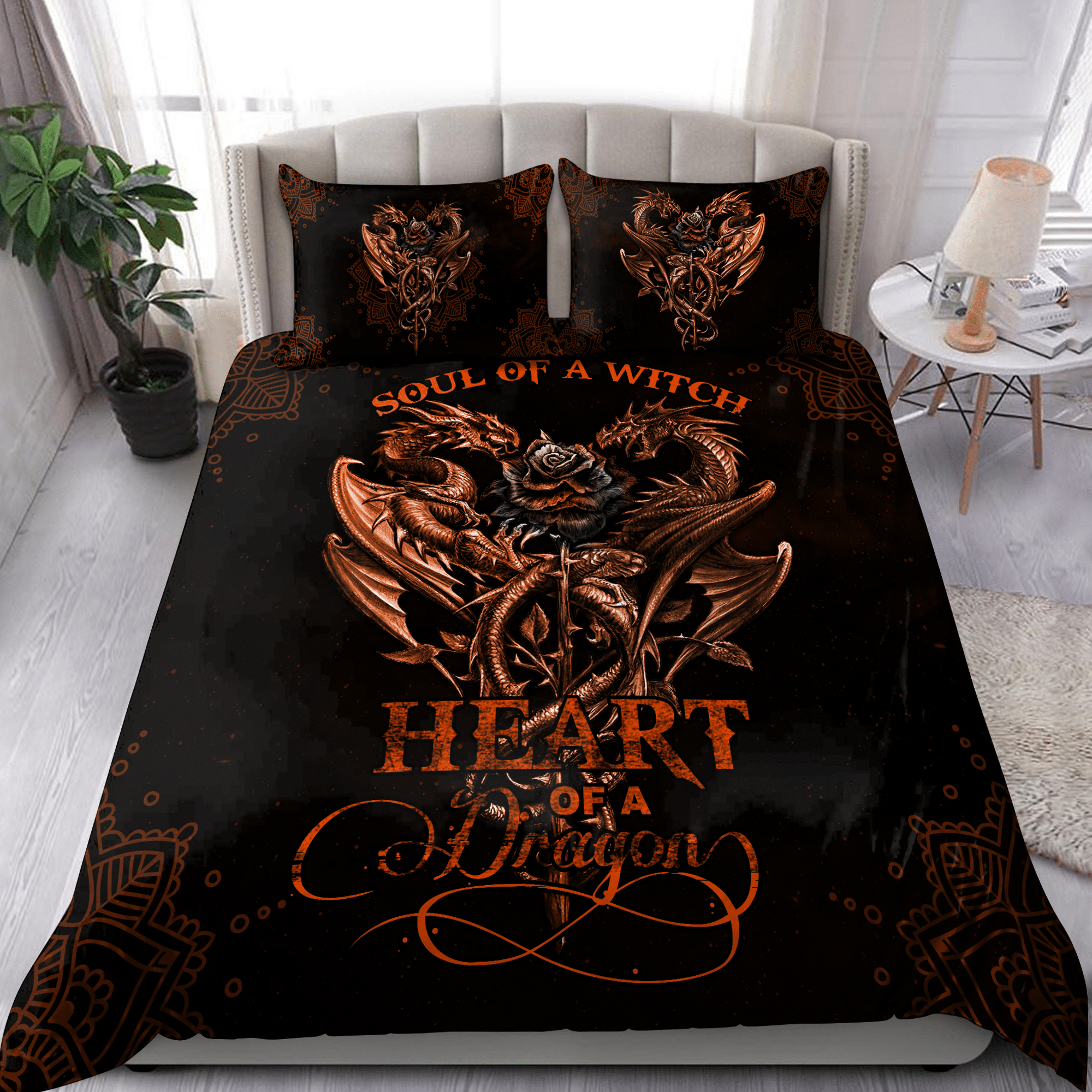 Dragon Soul Of A Witch, Heart Of A Dragon - Dragon Bedding Set 0921