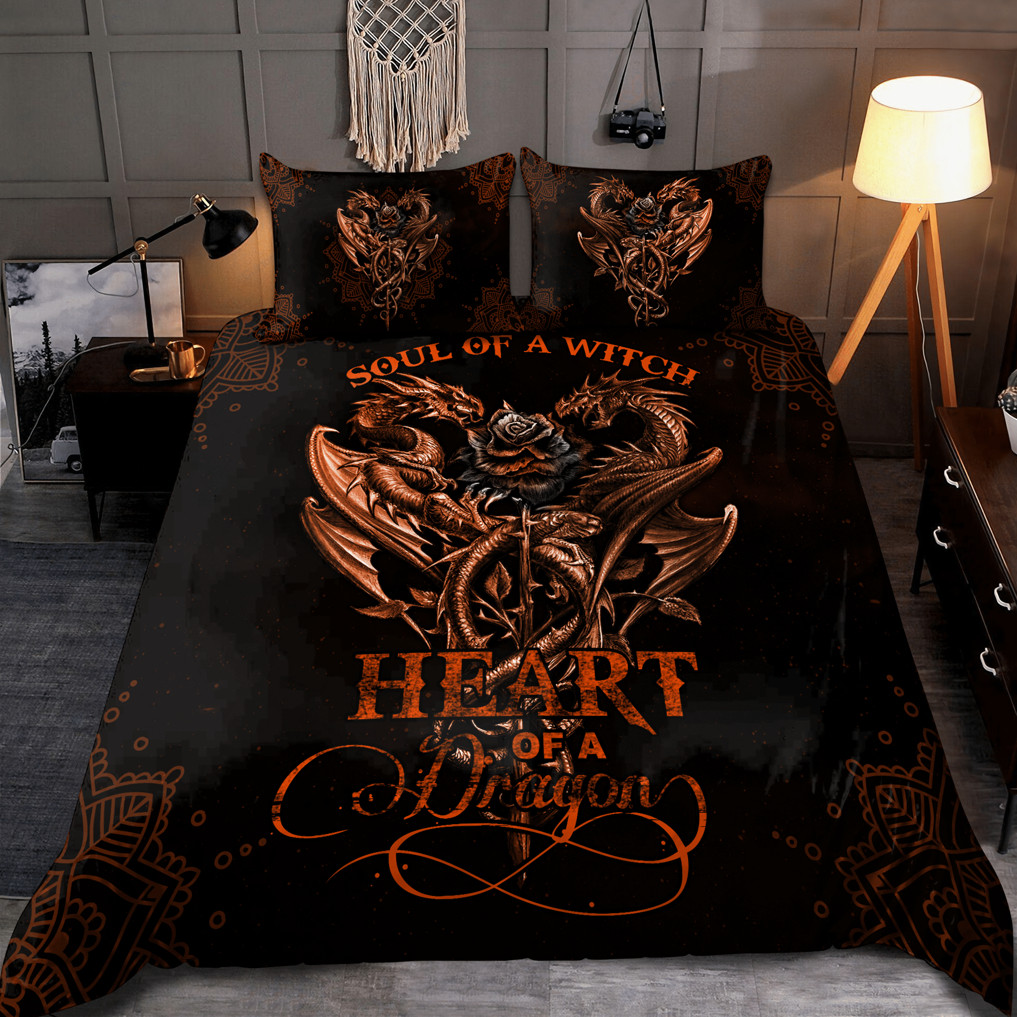 Dragon Soul Of A Witch, Heart Of A Dragon - Dragon Bedding Set 0921