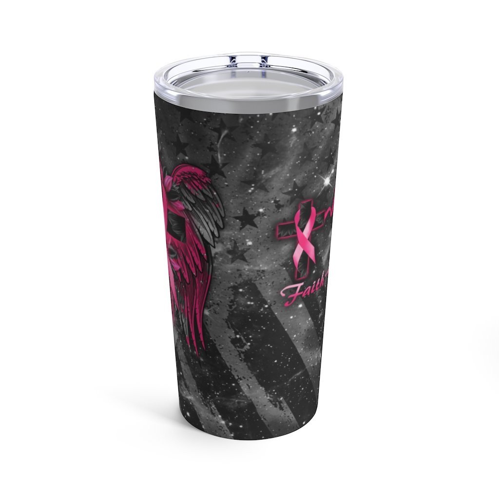 Faith Cross Wings - Breast Cancer Awareness Tumbler 0822