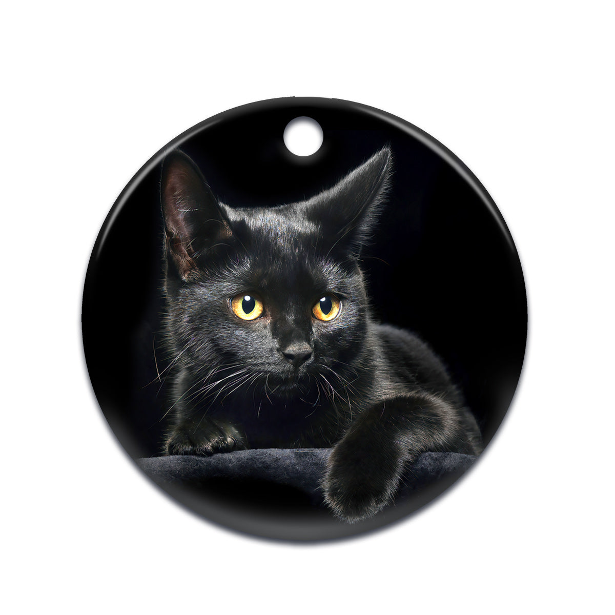 Cute Black Cat - Cat Ornament (Printed On Both Sides) 1022