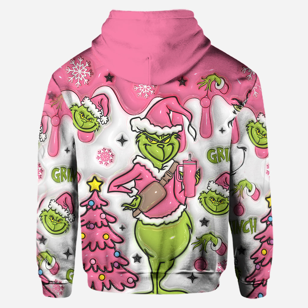 Any Name Pink Snowflakes - Personalized Hoodie and Leggings