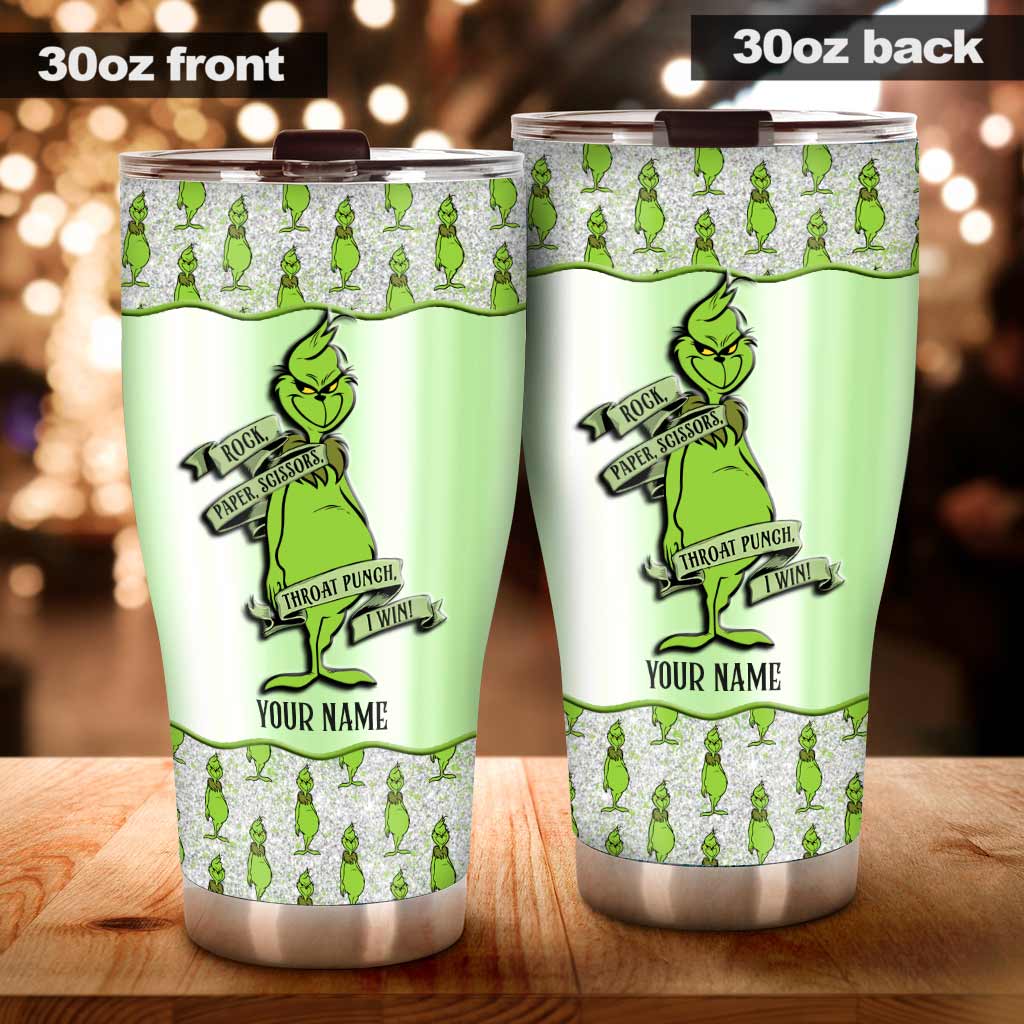 Rock Paper Throat Punch - Personalized Tumbler