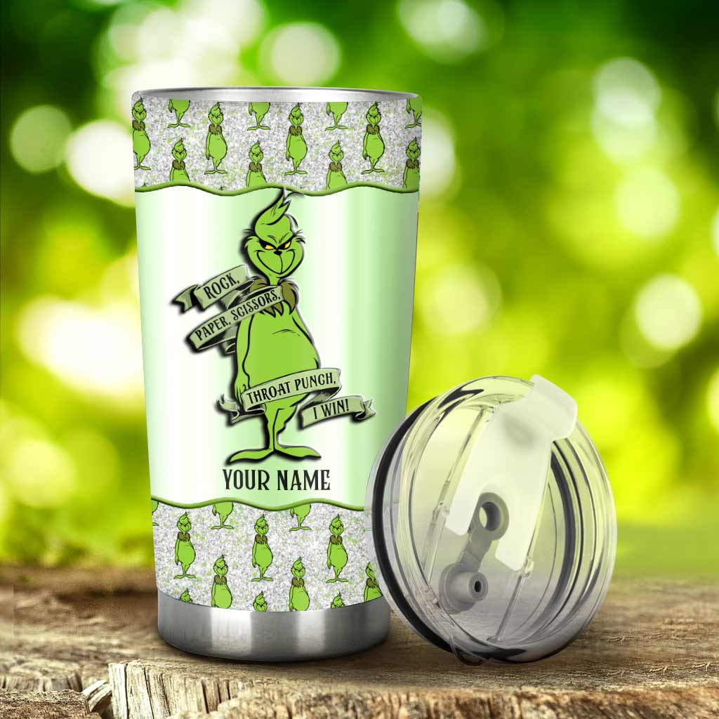 Rock Paper Throat Punch - Personalized Tumbler