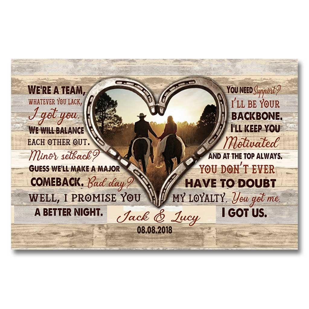 We're Team - Couple Personalized Horse Poster