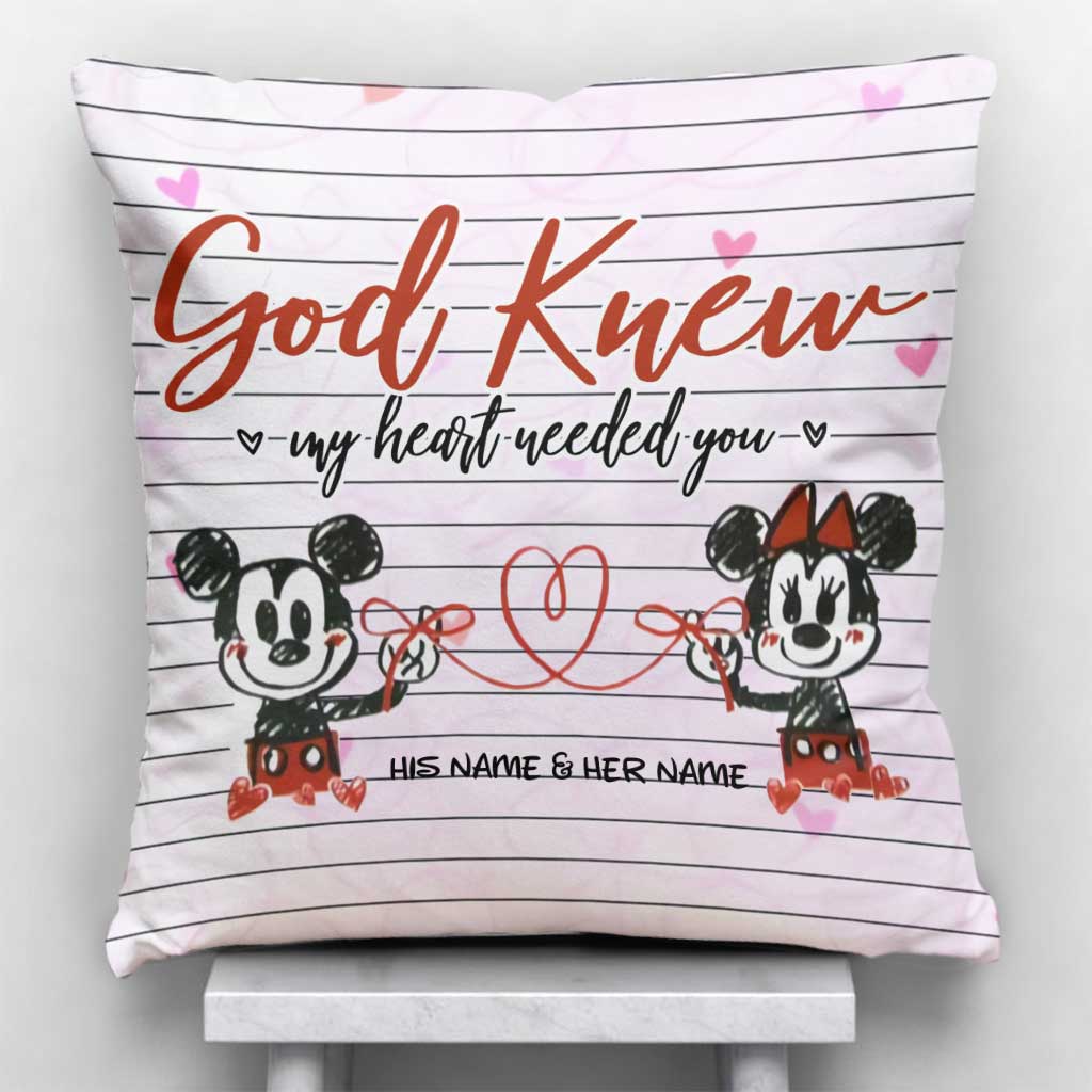 God Knew My Heart - Personalized Couple Mouse Throw Pillow