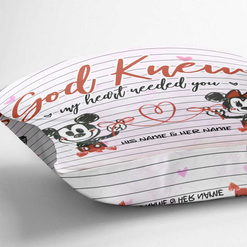 God Knew My Heart - Personalized Couple Mouse Throw Pillow