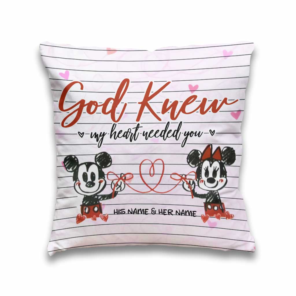 God Knew My Heart - Personalized Couple Mouse Throw Pillow