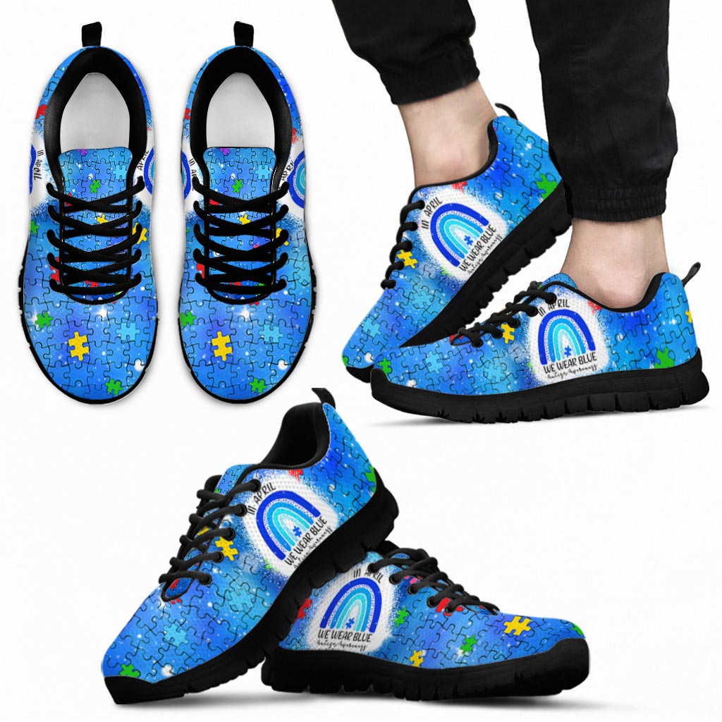 In April We Wear Blue - Autism Awareness Sneakers