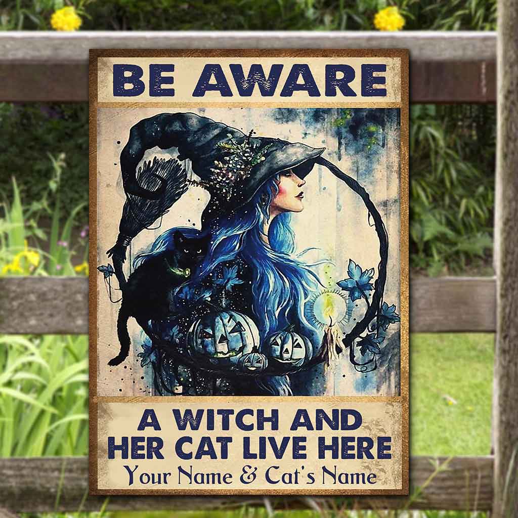 Be Aware - Witch Personalized Rectangle Metal Sign