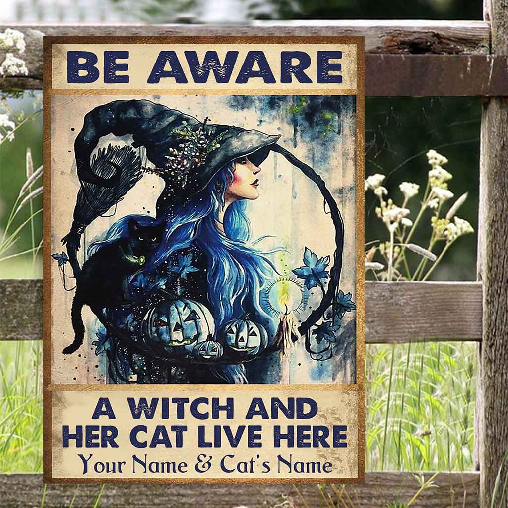 Be Aware - Witch Personalized Rectangle Metal Sign