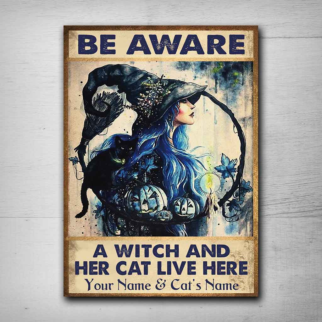 Be Aware - Witch Personalized Rectangle Metal Sign
