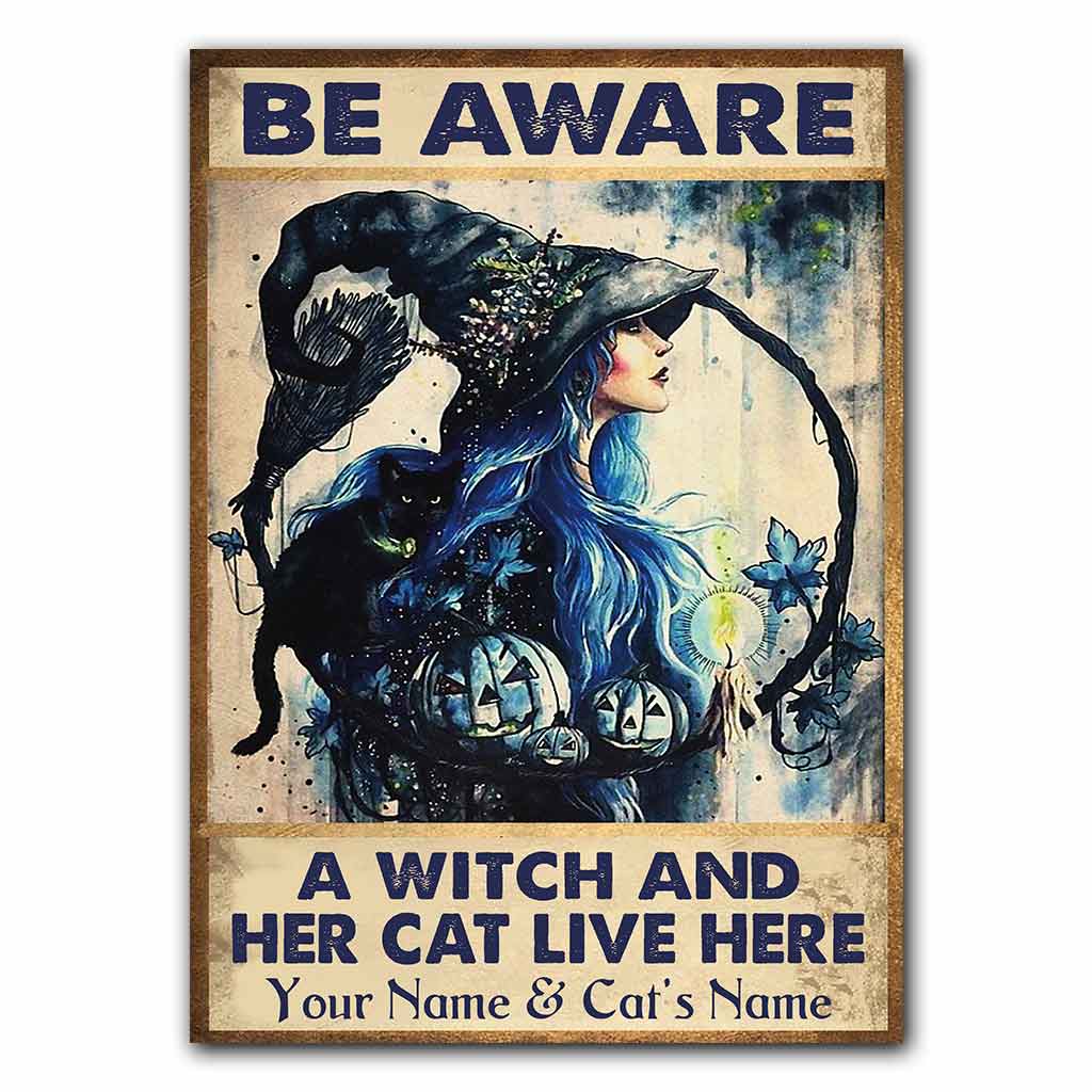 Be Aware - Witch Personalized Rectangle Metal Sign