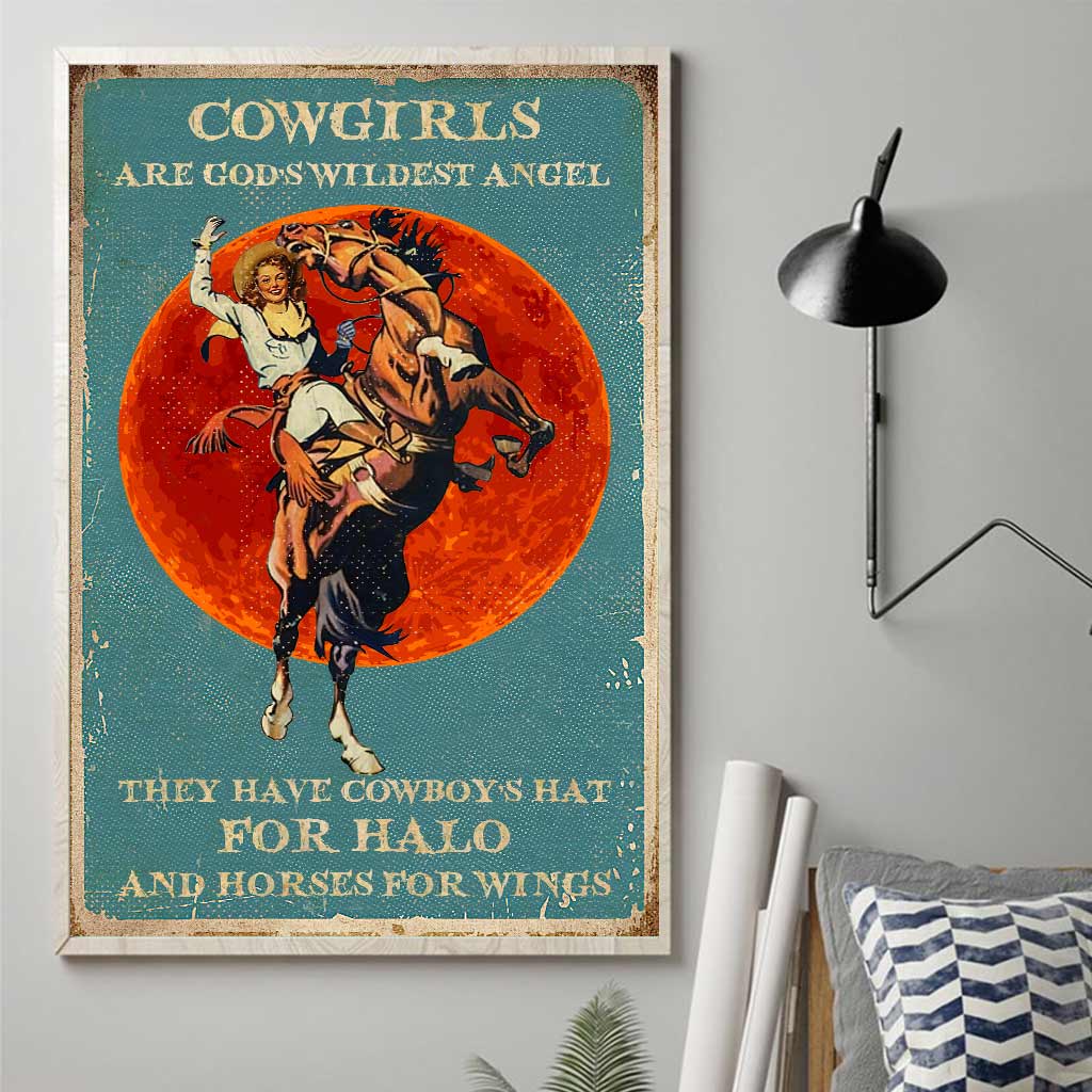 Cowgirls Are God's Wildest Angel - Horse Poster