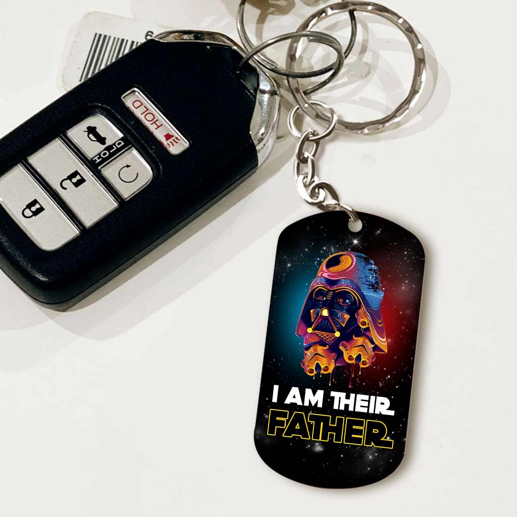 I Am Their Father - Personalized Father's Day The Force Stainless Steel Keychain