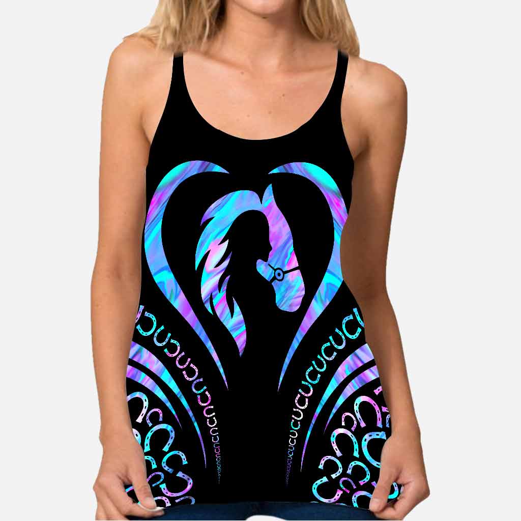 Love Horses Cross Tank Top