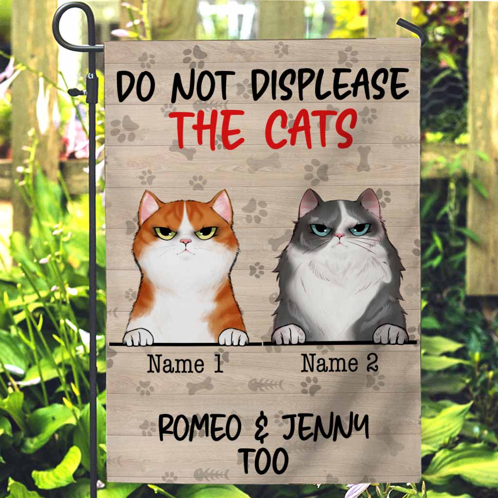 Do Not Displease The Cats Personalized Garden Flag