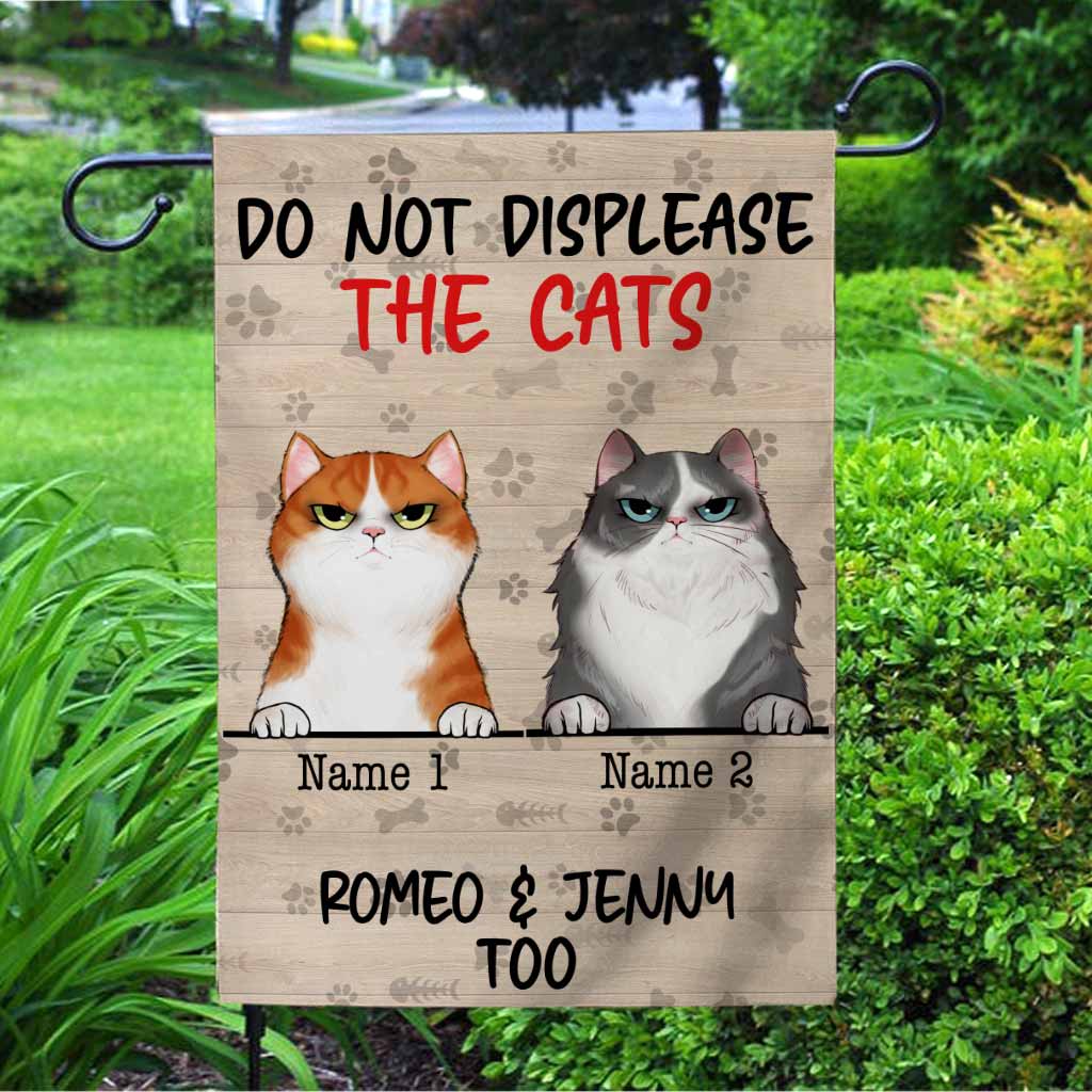 Do Not Displease The Cats Personalized Garden Flag