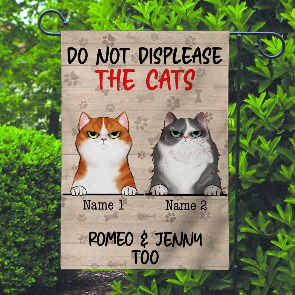 Do Not Displease The Cats Personalized Garden Flag