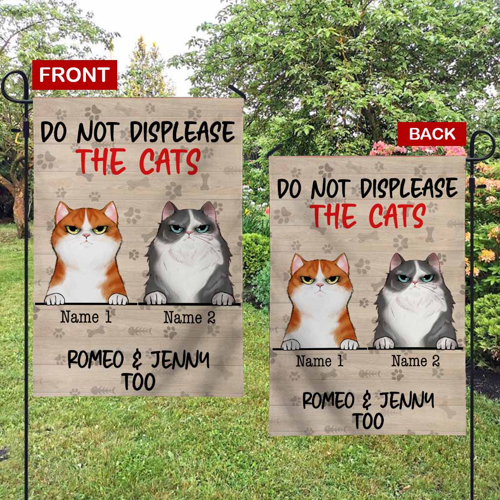 Do Not Displease The Cats Personalized Garden Flag