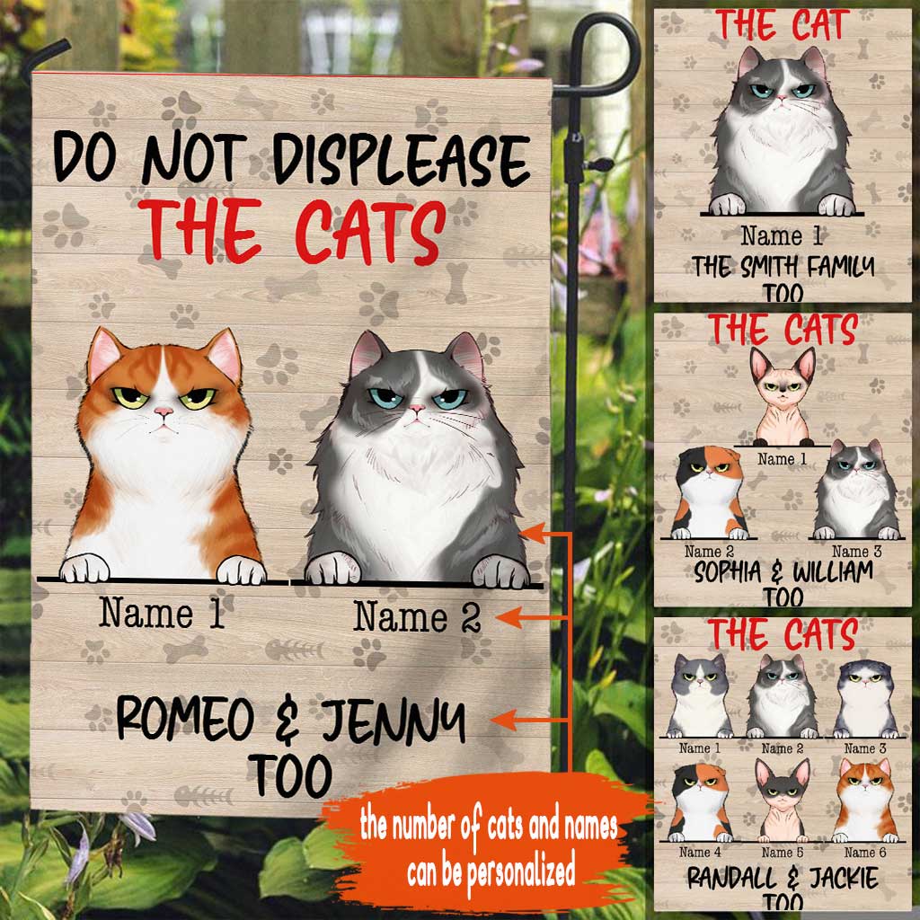 Do Not Displease The Cats Personalized Garden Flag