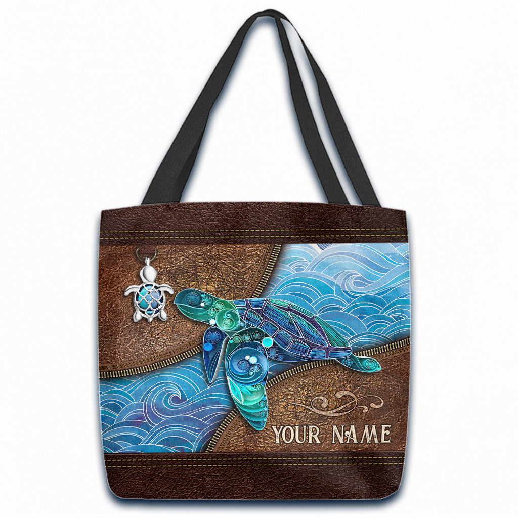 Salty Lil' Beach - Turtle Personalized Tote Bag