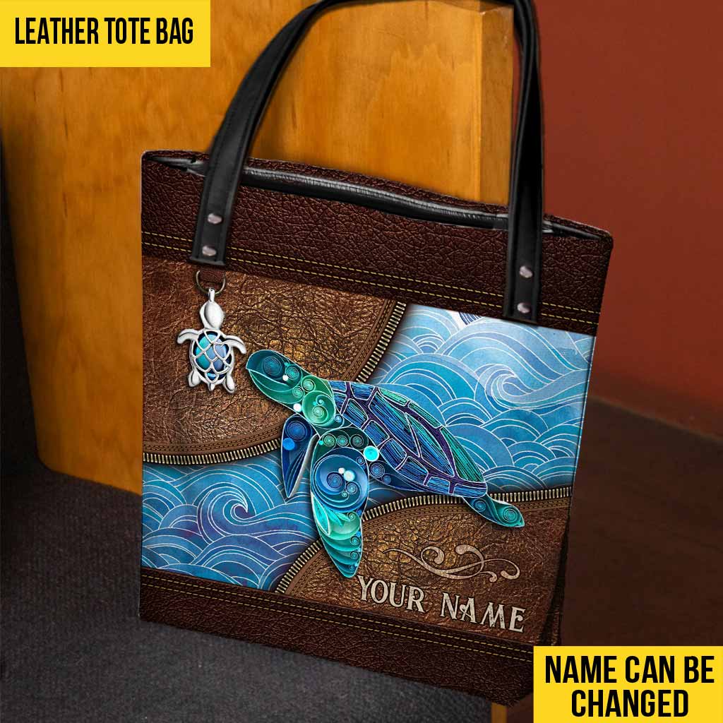 Salty Lil' Beach - Turtle Personalized Tote Bag