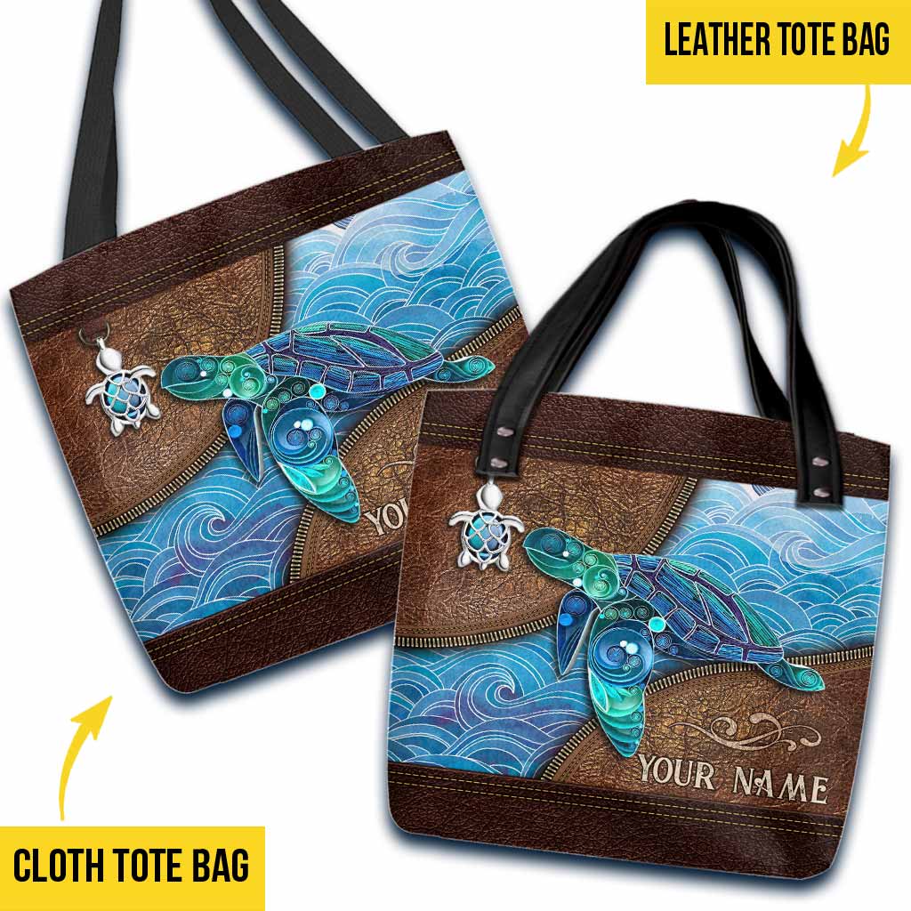 Salty Lil' Beach - Turtle Personalized Tote Bag