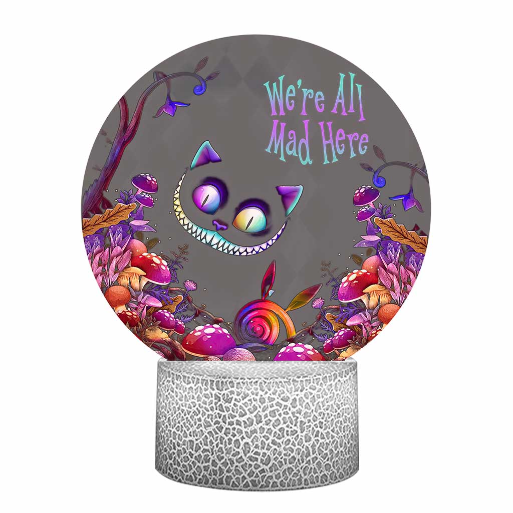 We're All Mad Here - Halloween Mouse Shaped Plaque Light Base