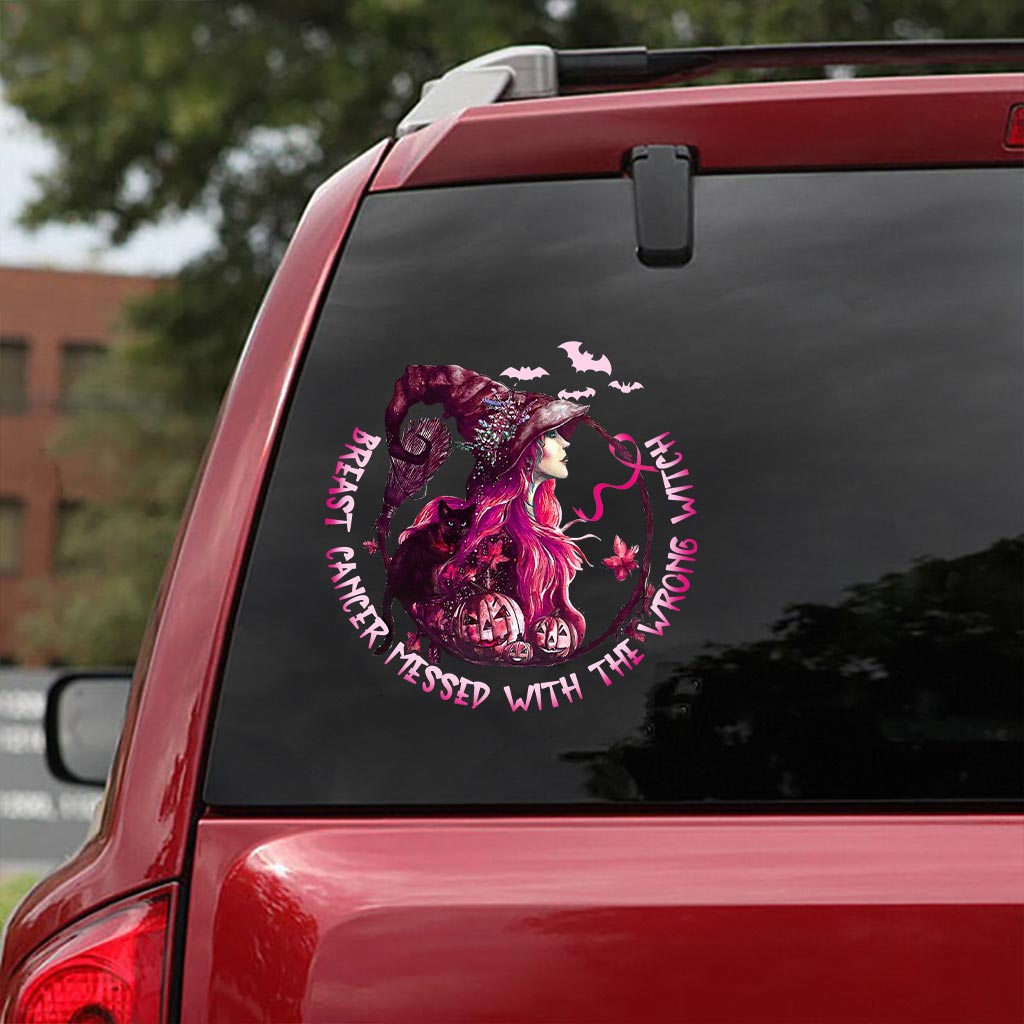 Breast Cancer Messed With Wrong Witch Decal Full