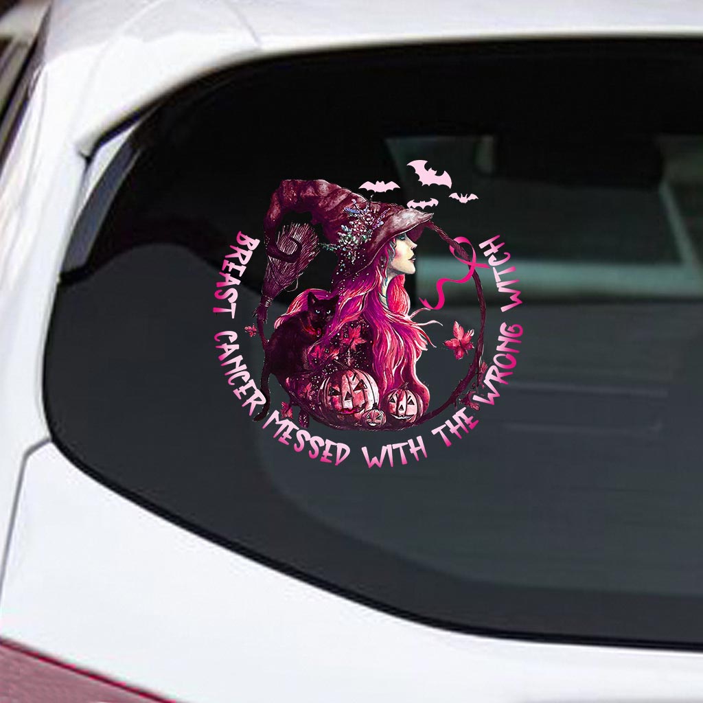 Breast Cancer Messed With Wrong Witch Decal Full