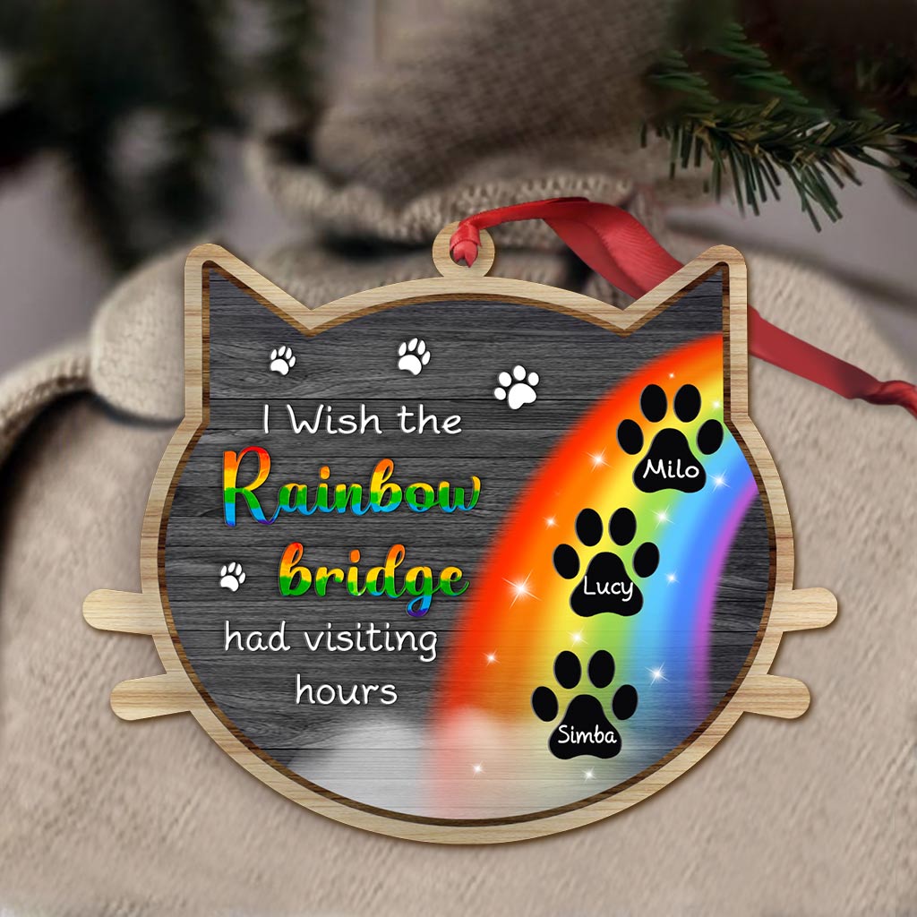 Rainbow Bridge - Personalized Christmas Cat Ornament (Printed On Both Sides)