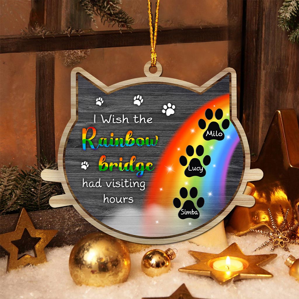 Rainbow Bridge - Personalized Christmas Cat Ornament (Printed On Both Sides)