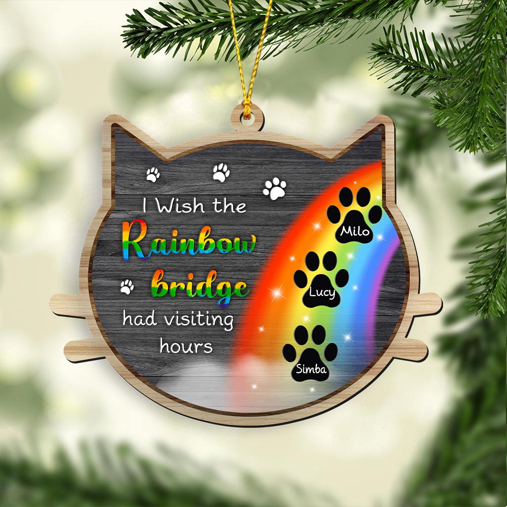 Rainbow Bridge - Personalized Christmas Cat Ornament (Printed On Both Sides)