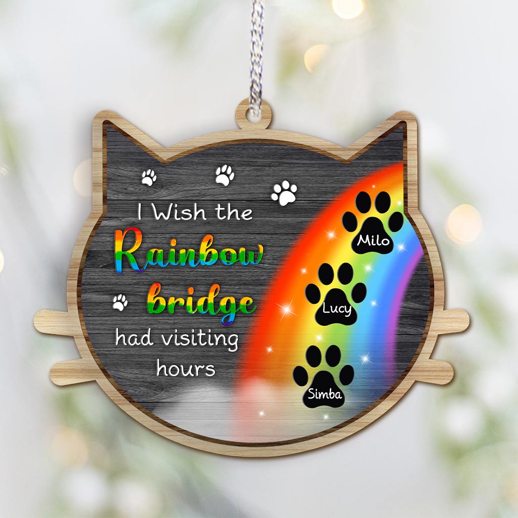 Rainbow Bridge - Personalized Christmas Cat Ornament (Printed On Both Sides)