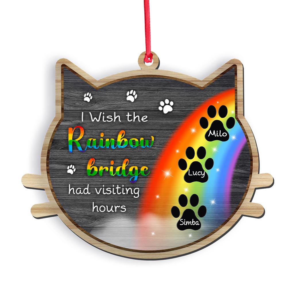 Rainbow Bridge - Personalized Christmas Cat Ornament (Printed On Both Sides)