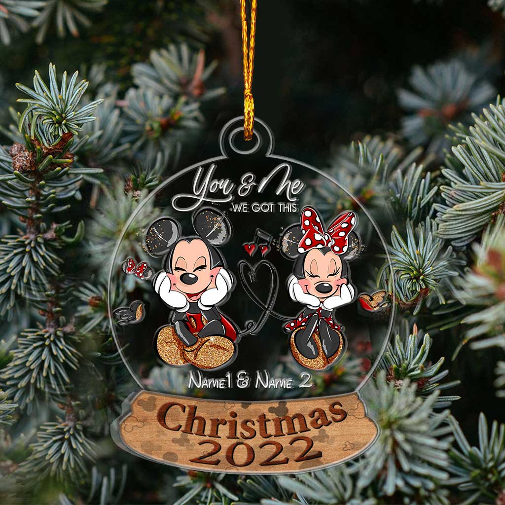 You And Me We Got This Mouse Ears - Personalized Christmas Mouse Layers Mix Ornament