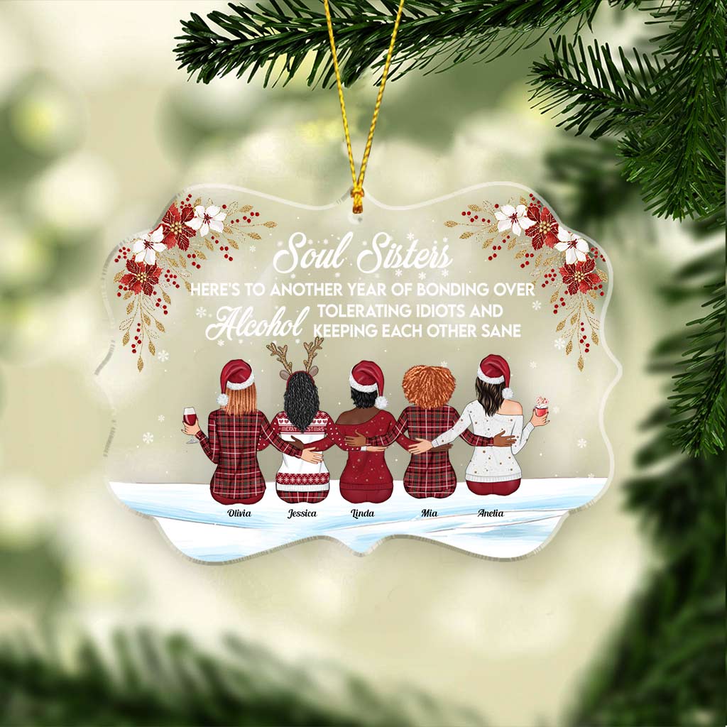 Here's To Another Year Of Bonding Over Alcohol - Personalized Bestie Transparent Ornament