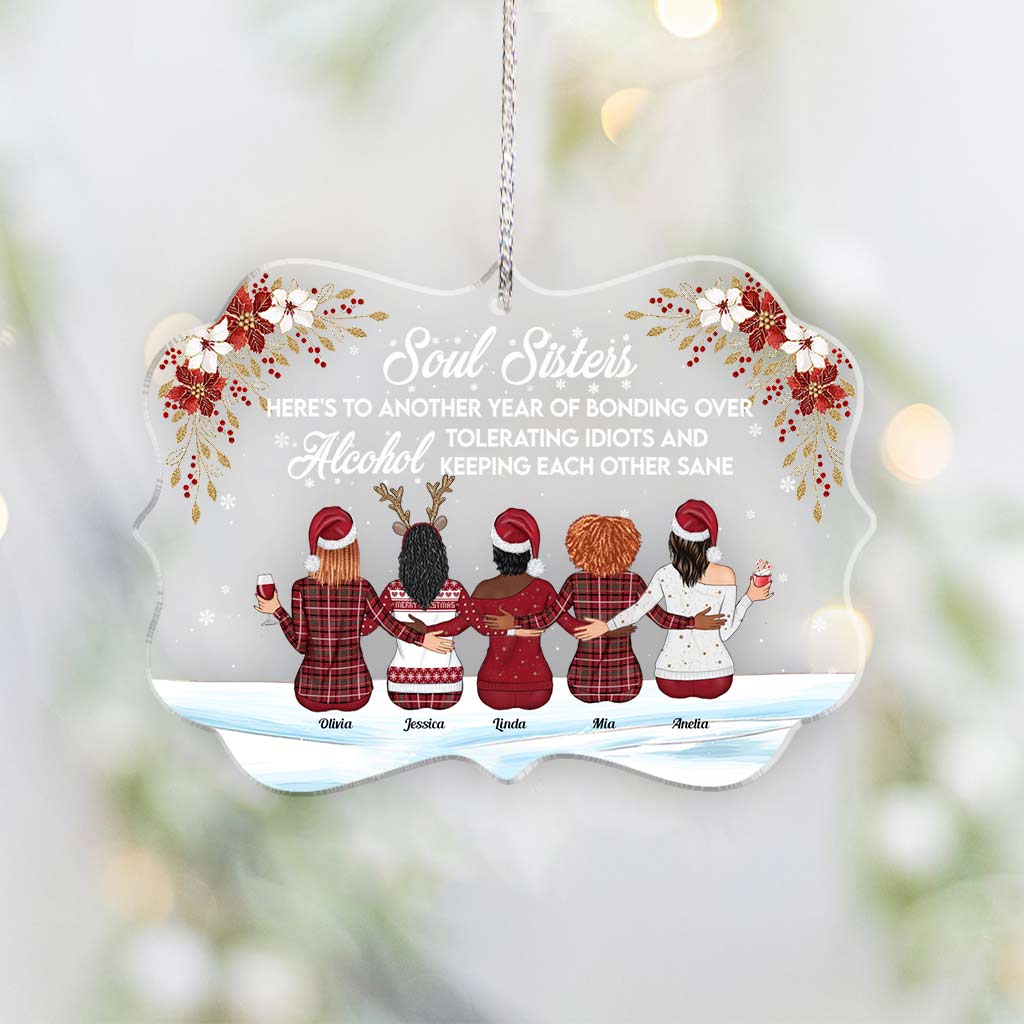 Here's To Another Year Of Bonding Over Alcohol - Personalized Bestie Transparent Ornament