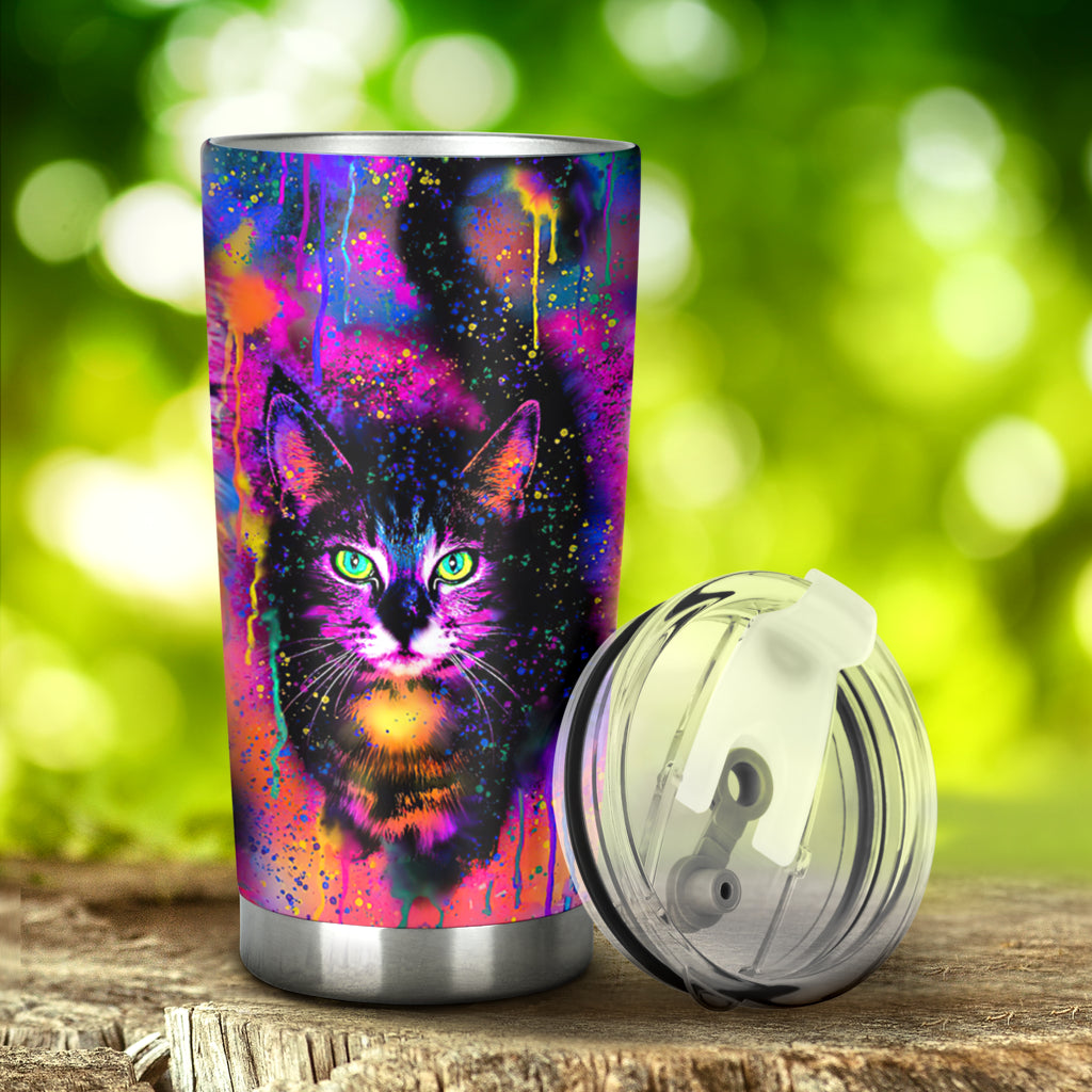 Dripping Rainbow - Cat Tumbler 0622