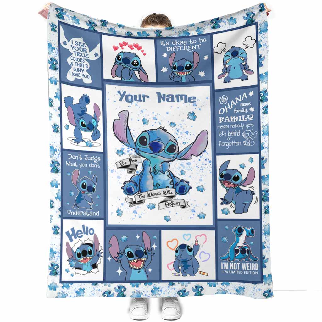 Be You The World Will Adjust - Personalized Autism Awareness Blanket