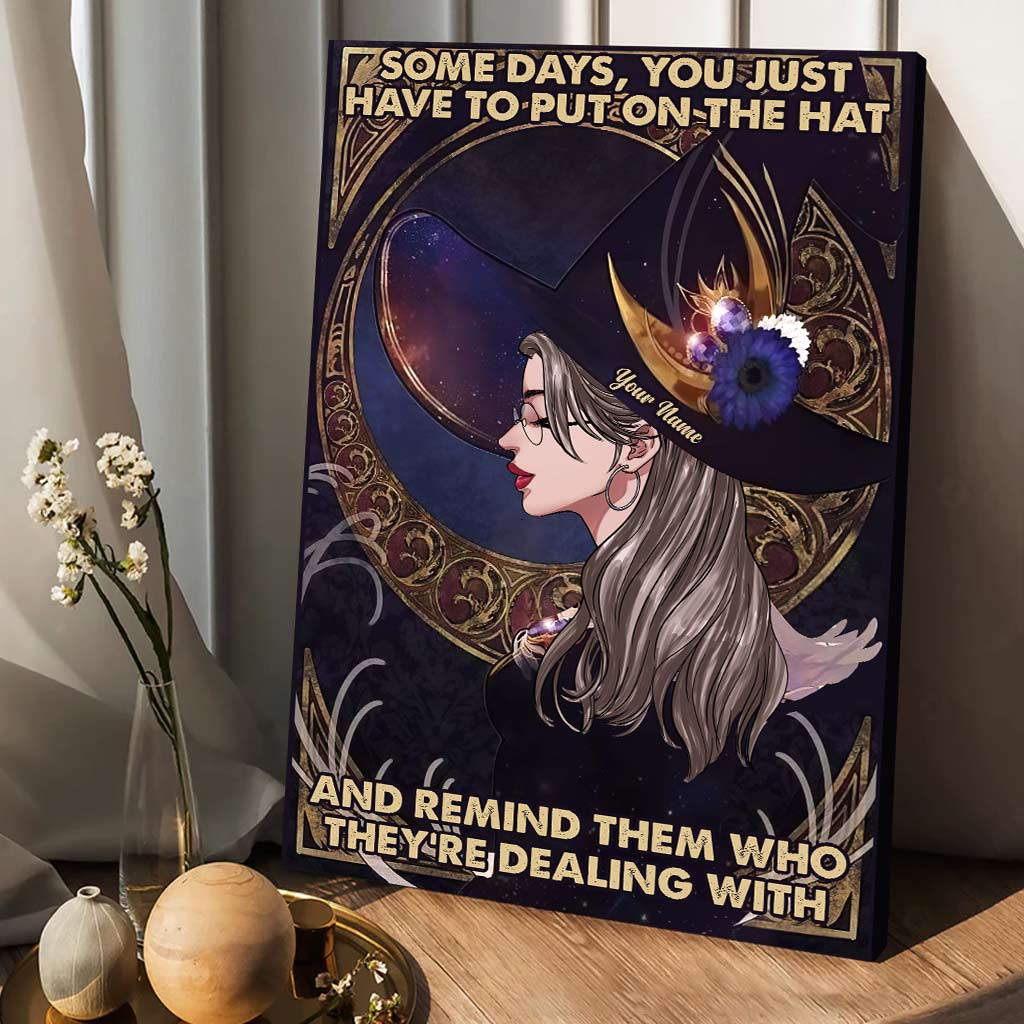 Put On The Hat - Personalized Witch Canvas And Poster