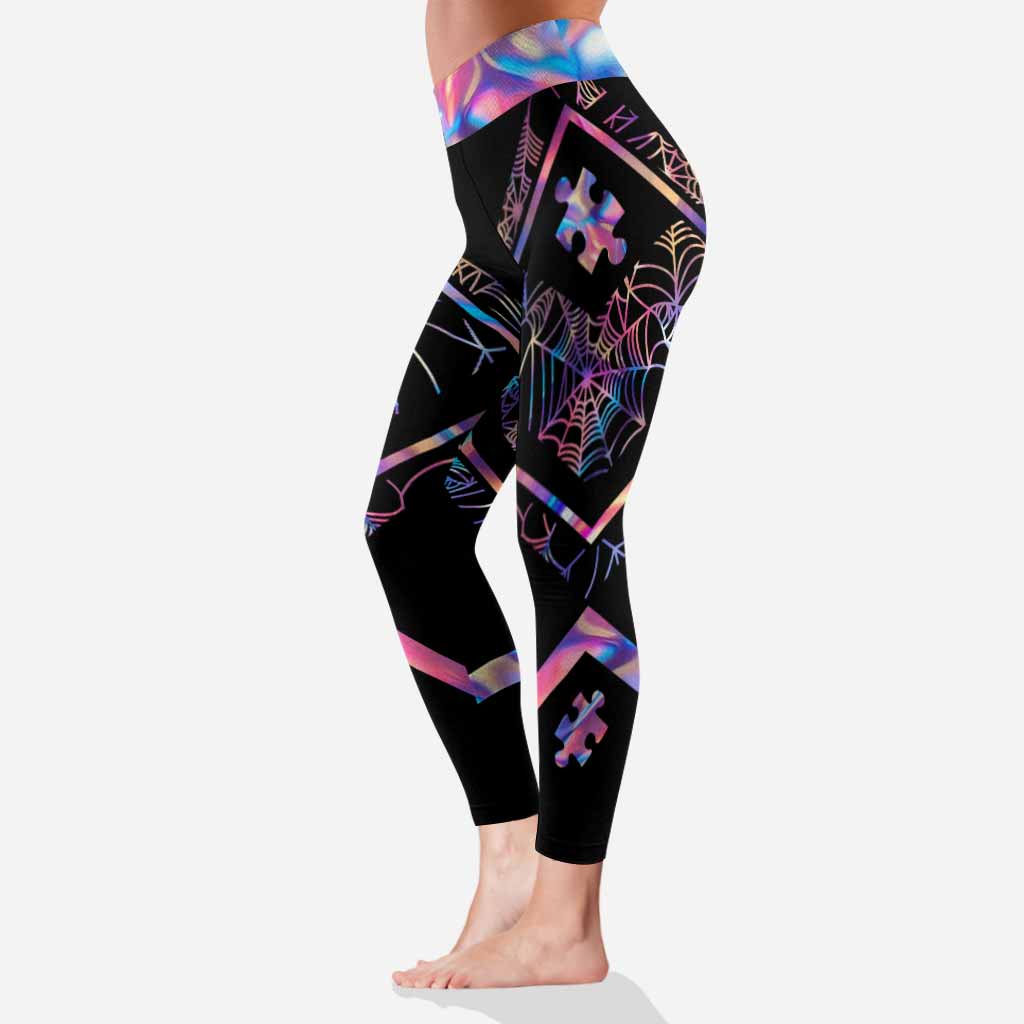 Halloween Vibes Accept Understand Love - Autism Awareness Leggings